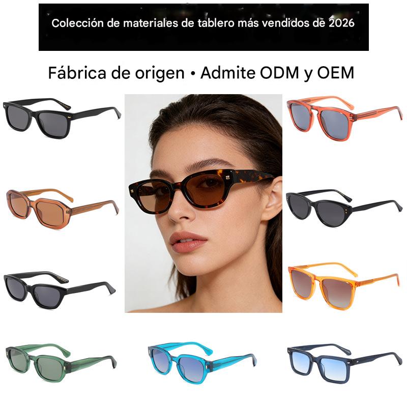 2026 new model pure sheet sunglasses, stylish rectangular or round frames, multiple styles, versatile for both men and women, European-style polarized sunglasses