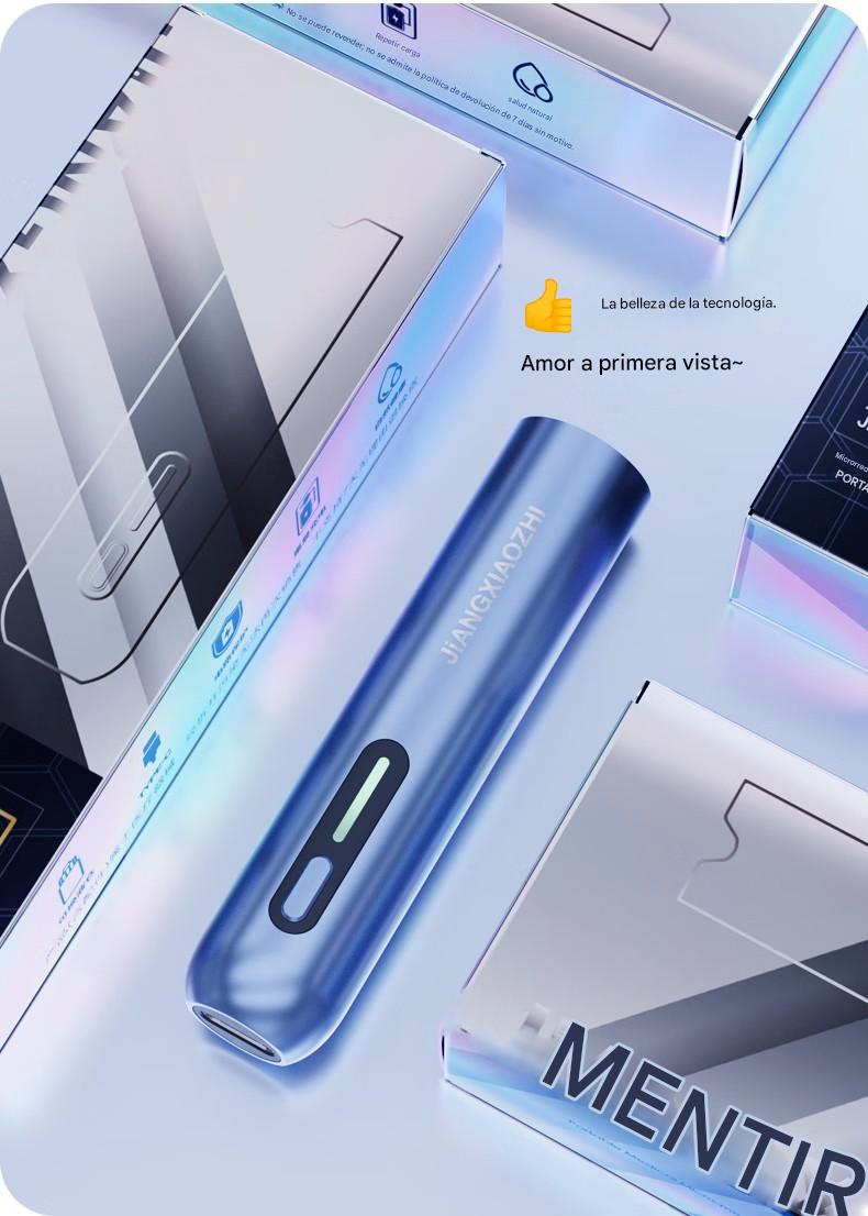 Electronic vaping, oral freshener, fruit stick, vaporizing device, rechargeable refillable, food liquid storage compartment, new user package