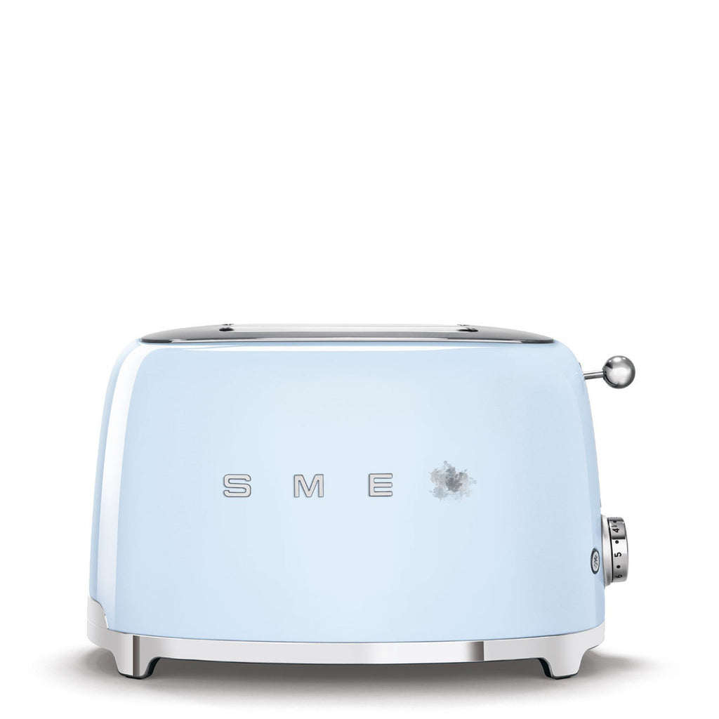Household 2-Slice vintage toaster oven for baking bread. Toast heating automatic breakfast machine.