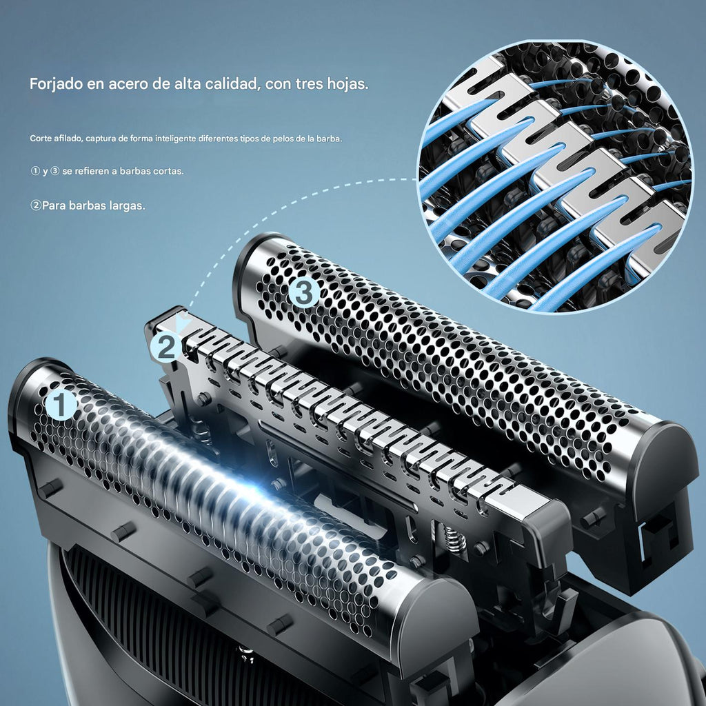 Revolving floating blade electric shaving razor with USB fast charging for men - digital display - full body water wash - beard trimming knife