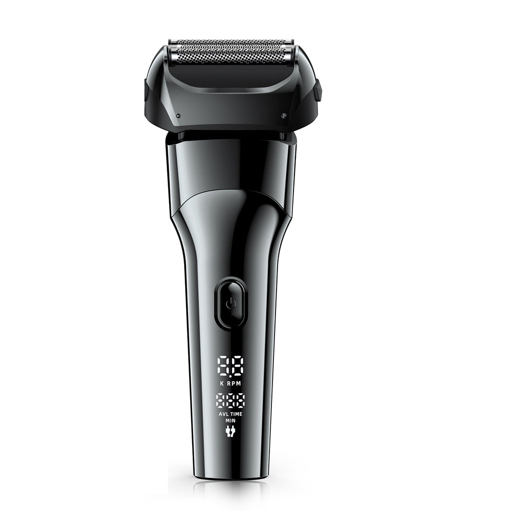Revolving floating blade electric shaving razor with USB fast charging for men - digital display - full body water wash - beard trimming knife
