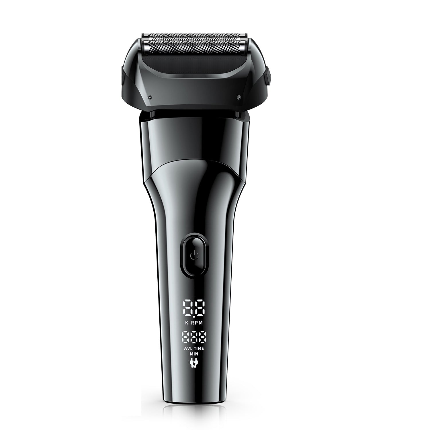 Revolving floating blade electric shaving razor with USB fast charging for men - digital display - full body water wash - beard trimming knife