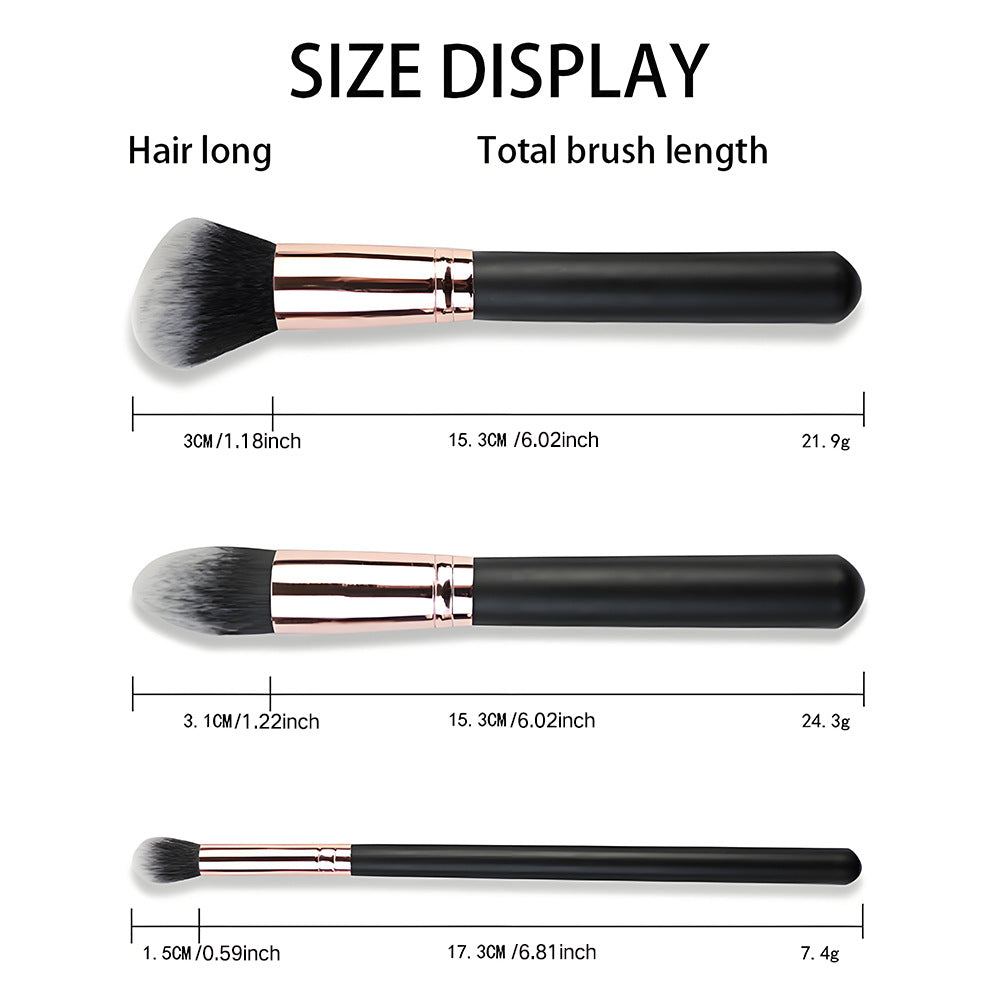 Pretty and Perfect A complete set of 16 makeup brush sets with  wooden handles and soft fiber bristles, suitable for professional makeup application.
