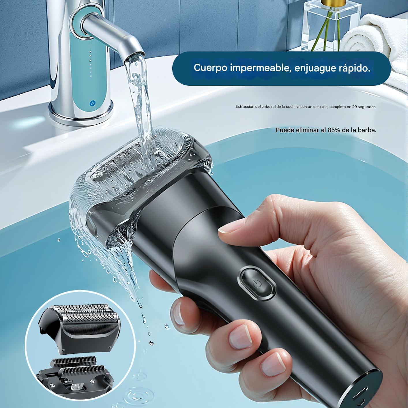 Revolving floating blade electric shaving razor with USB fast charging for men - digital display - full body water wash - beard trimming knife