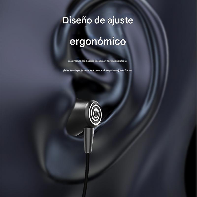 In-ear Bluetooth headphones with dual ear noise reduction, neck-worn wireless monitoring, high-quality audio for gaming.