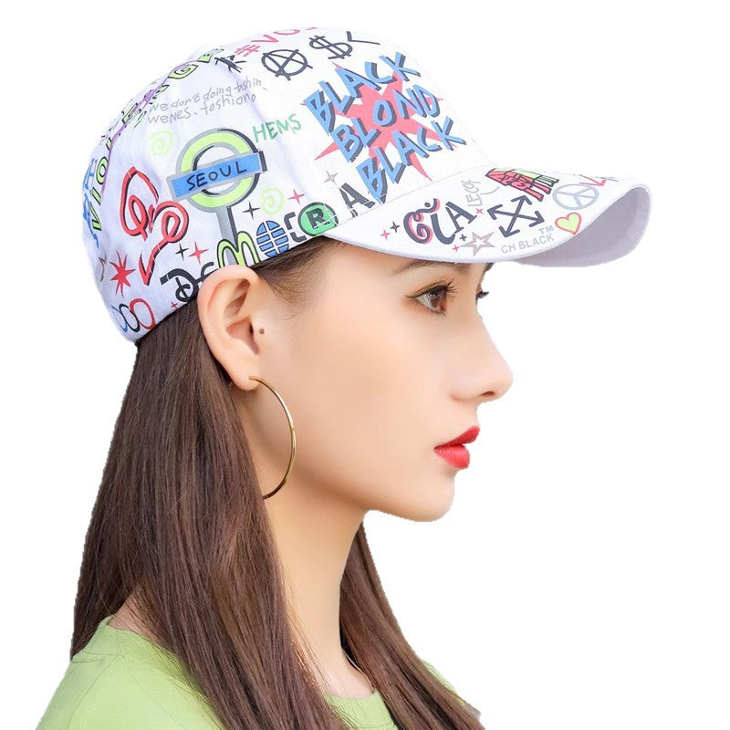 Men's and Women's Spring-Autumn Colorful Letter Print Breathable Baseball Cap, Men's Sun Protection and Sunshade Cap, Outdoor Bowler Hat