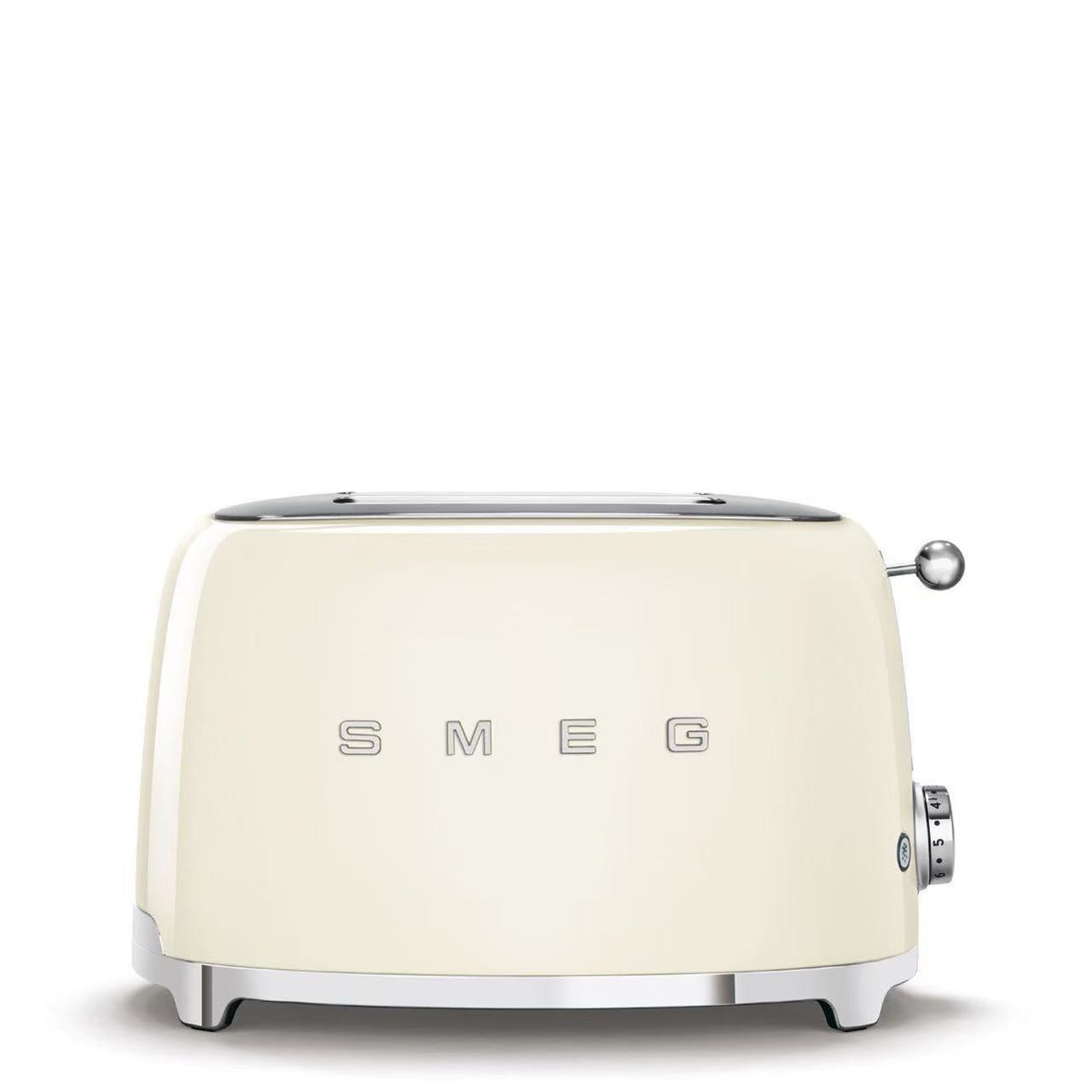 Household 2-Slice vintage toaster oven for baking bread. Toast heating automatic breakfast machine.