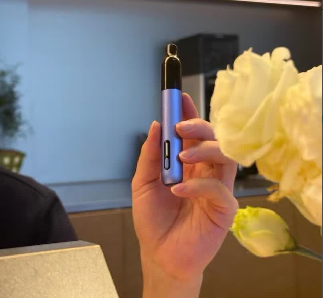 Electronic vaping, oral freshener, fruit stick, vaporizing device, rechargeable refillable, food liquid storage compartment, new user package